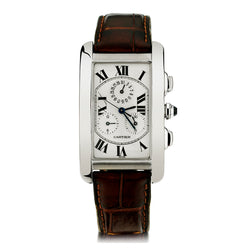 Cartier Tank Americaine Chrono Wristwatch. 18kt White Gold. Ref:2312