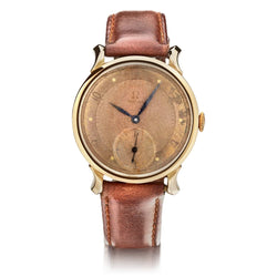 Omega Vintage Retro 14KT Rose Gold Manual-Winding Patina Dial Watch