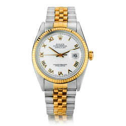 Rolex Datejust 36mm 2 tone wristwatch. Box and Papers. Ref: 16013