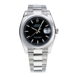 Rolex Oyster Perpetual Datejust Fluted Bezel Black Dial Watch. Ref: 116200