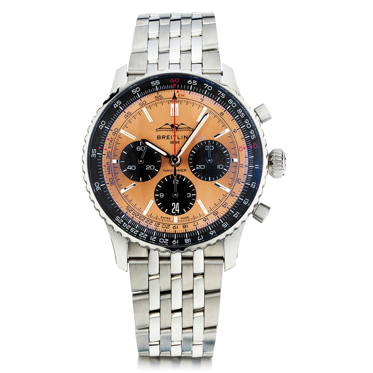 Breitling B01 Chronograph 43. Stainless Steel. Copper Dial.Reference: AB0138