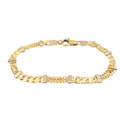 14kt Yellow and White Gold Bracelet. Made in Italy