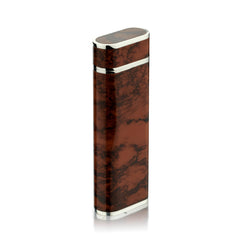 Cartier Brown Marble Lacquer and Silver Lighter