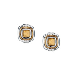 Tiffany & Co 18kt Yellow Gold and Silver Citrine Earrings.