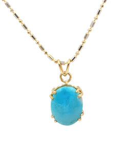 18kt Yellow Gold Turquoise Pendant.