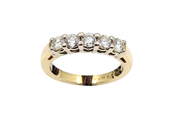 18kt Birks White and Yellow Gold Five Stone Eternity Band