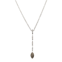 18kt White Gold Lariat Necklace Set with Fancy Cognac Diamonds