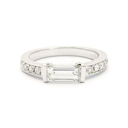 0.82 Carat Horizontal Baguette-Cut Diamond Ring