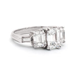 1.56 Carat Emerald Cut Diamond Ring With Sidestones