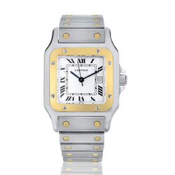 Cartier Galbee' Santos in Steel and 18kt Yellow Gold. Automatic. Circa 1980
