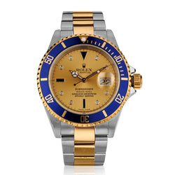 GENTS ROLEX SUBMARINER STEEL AND 18KT YELLOW GOLD: SERTI DIAMOND DIAL