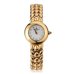 BUAME & MERCIER ladies 18kt yellow gold wristwatch.MOP diamond dial.