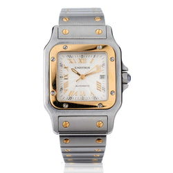 Cartier Mens Santos Galbee in Steel and 18kt Yellow Gold.