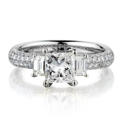 Laides 18kt White Gold Princess Cut Diamond Ring. 2.00ct Tw.