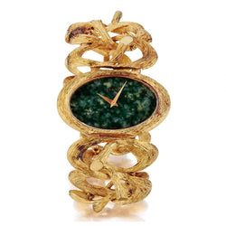 RARE!!! Piaget vintage Ladies large watch with Jadeite dial. 18kt yellow gold.