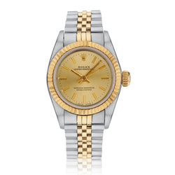 Rolex Ladies Oyster Perpetual No Date 26mm in Steel and 18kt Yellow Gold.