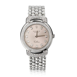Ladies Rolex Cellini in 18kt W/G. Diamond Dial and Bezel. Factory