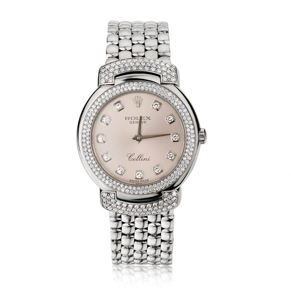Ladies Rolex Cellini in 18kt Diamond Dial and Bezel Factory