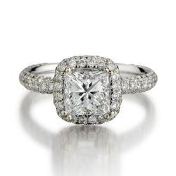 1.50 Carat Princess Cut Diamond White Gold Engagement Ring
