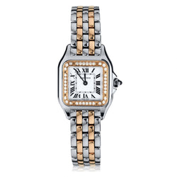 Ladies Panther De Cartier Diamond watch. 18kt Rose Gold and Steel. Circa 2022
