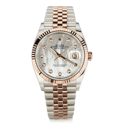 Rolex Datejust 36mm with Mother of Pearl Diamond Dial. Steel and Rose Gold.