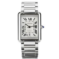Cartier Extra Large Tank Must in Stainless Steel.  Reference Number: WSTA 0053