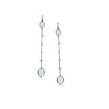 Antique Rose Gold And Silver Diamond And Opal Drop Earrings