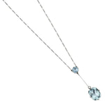 Art Deco Platinum Aquamarine And Diamond Platinum Pendant Necklace