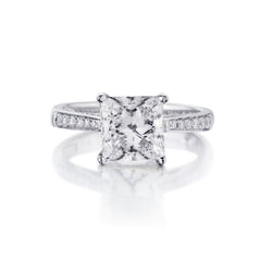 3.02 Carat Princess Cut Diamond Engagement White Gold Ring