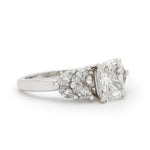 1.76 Carat Radiant-Cut Diamond Floral Design Ring