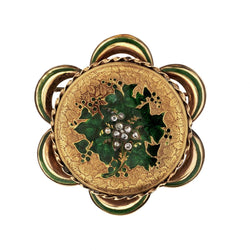 Vintage Floral Georgian Brooch in 18kt Yellow Gold