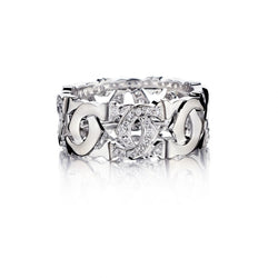 Cartier 18KT White Gold Entrelaces Semi Diamond Ring