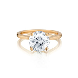 Ladies 18kt Y/G Diamond Solitaire Ring. 3.02ct.  Brilliant Cut Diamond