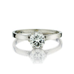 0.80 Carat Round Brilliant Cut Diamond 6 Claw English Engagement Ring