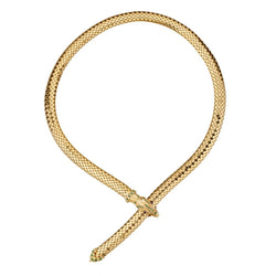 Mid-Century 18KT Yellow Gold Snake Slider Necklace