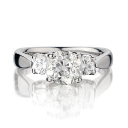 1.90 Carat Total Weight Old European And Brilliant Cut Diamond Ring