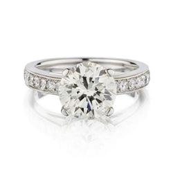 3.00 Carat Round Brilliant Cut Diamond White Gold Engagement Ring