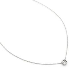 1.25 Carat Princess-Cut Diamond Bezel-Set Necklace