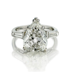 5.11 Carat Pear-Shaped Diamond Platinum Engagement Ring