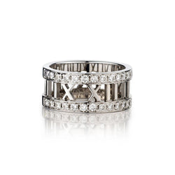 Tiffany & Co Open "Atlas Collection" Band with Diamonds.