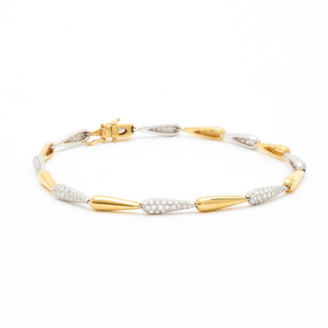 Yellow & White Gold Pavé-Set Diamond Bracelet