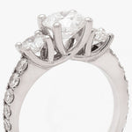 1.28 Carat Round Brilliant Cut Diamond Ring with Sidestones
