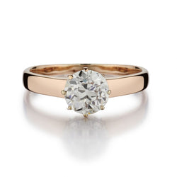 1.35 Carat Old-European Cut Diamond Rose Gold Solitaire Engagement Ring