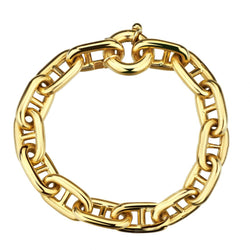 18KT Yellow Gold Flat Solid Gucci-Style Link Italian Bracelet