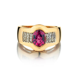 14kt Y/G Pink Tourmaline and Diamond Dress Ring.