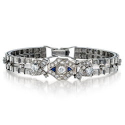 Ladies beautiful vintage Diamond and Sapphire bracelet. Circa 1950.