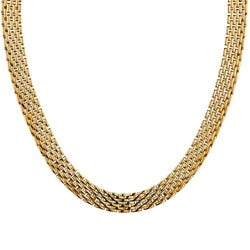 Ladies 18kt Yellow Gold Panther Link Choker Chain. "FOPE" brand.
