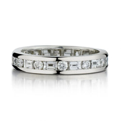 Tiffany & Co. Platinum Baguette Cut And Round Brilliant Cut Eternity Band