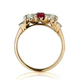 Ladies Vintage Ruby and Diamond Ring