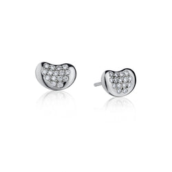 Tiffany & Co Platinum Diamond Bean Earings by Elsa Peretti
